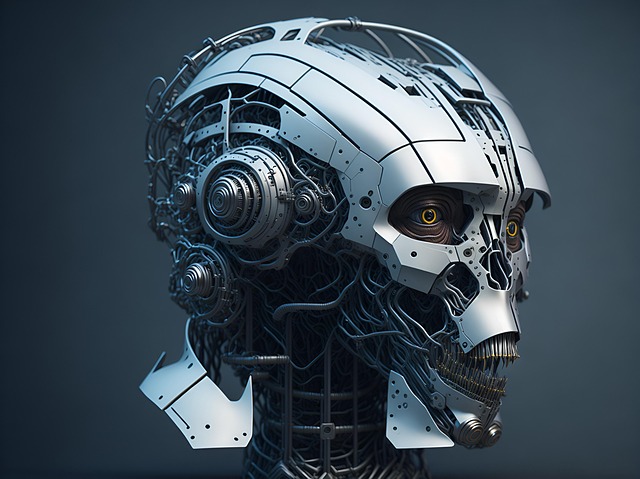Free ai generated head robot illustration
