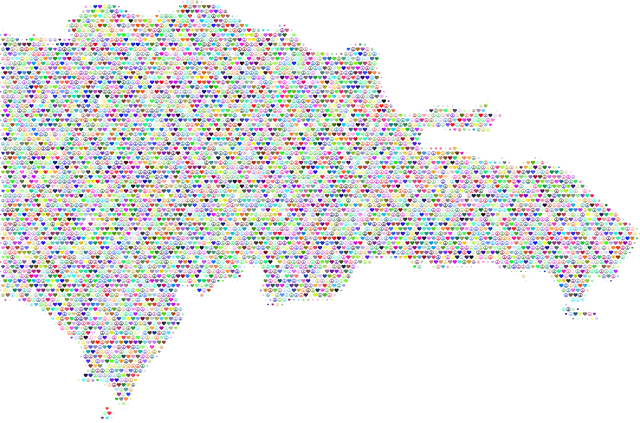 Free dominican republic map love vector