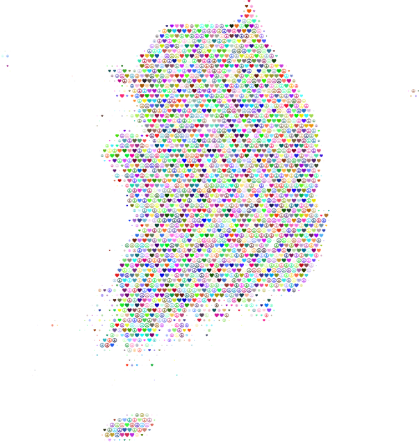 Free south korea map love vector