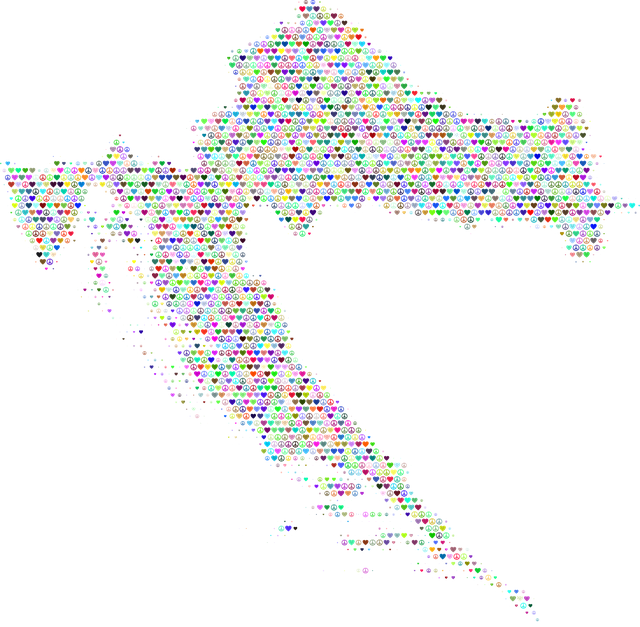 Kroatien, Karte, Liebe, Frieden, Land