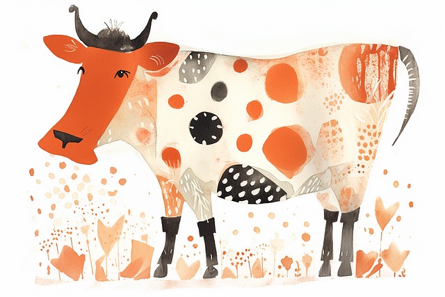 Free ai generated cow cattle illustration
