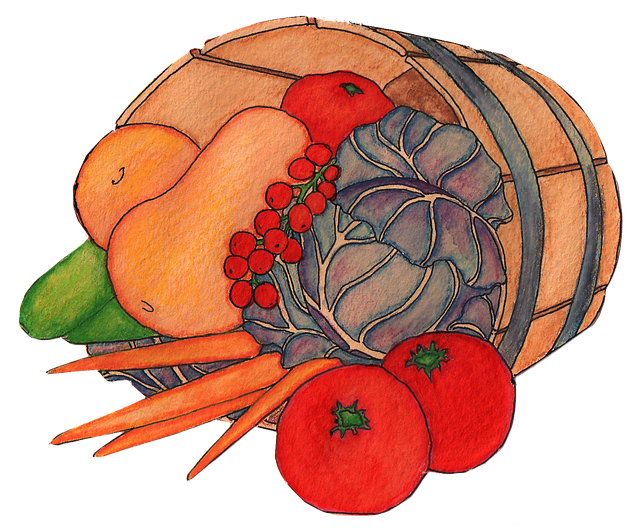 Free fresh veggies farmer's market veggies illustration