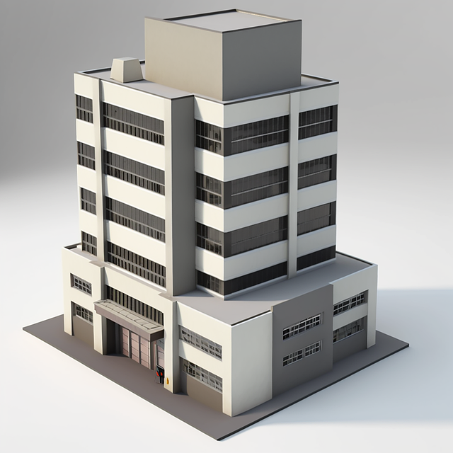 Free building three-story building high-rise building illustration