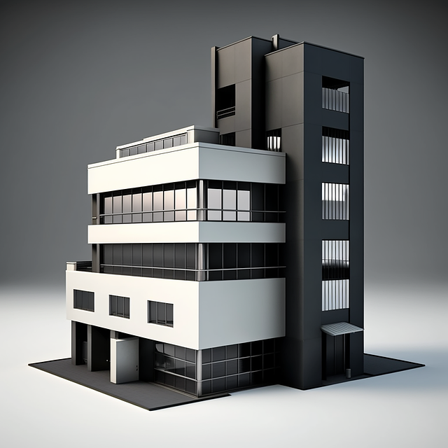 Free building three-story building high-rise building illustration