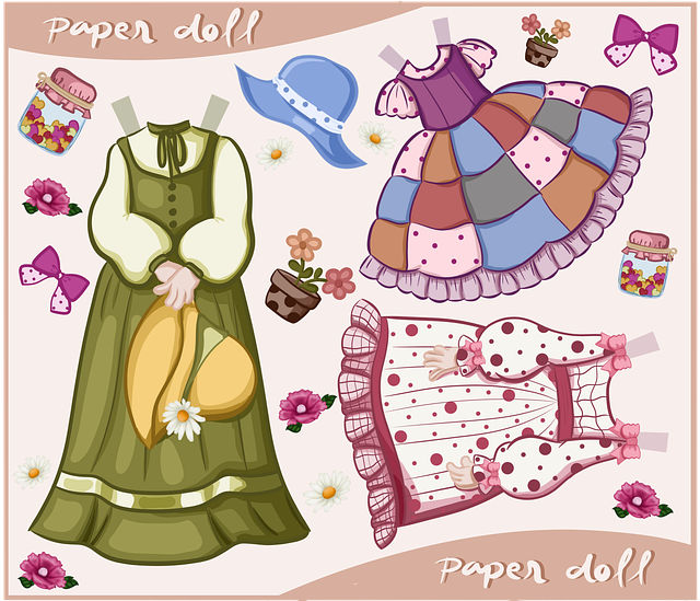 Free Paper Doll Dress Paper Drawing illustration and picture