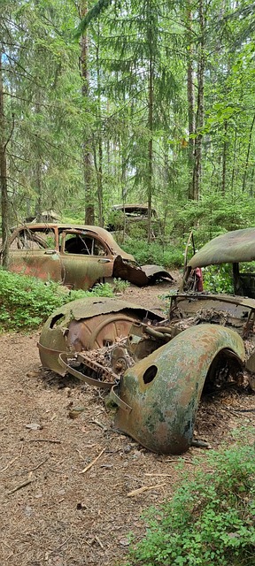 Abandonado, Carros, Ferrugem, Frente