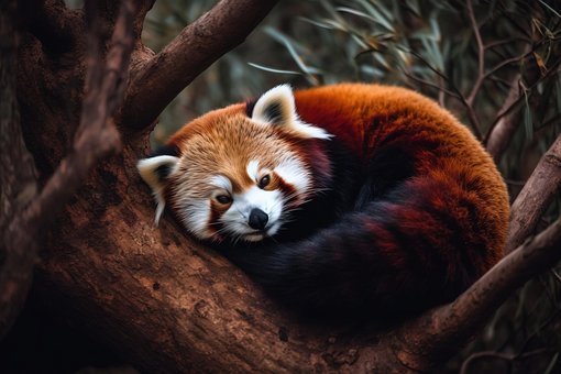 Ai Generado, Panda Rojo, Acurrucado
