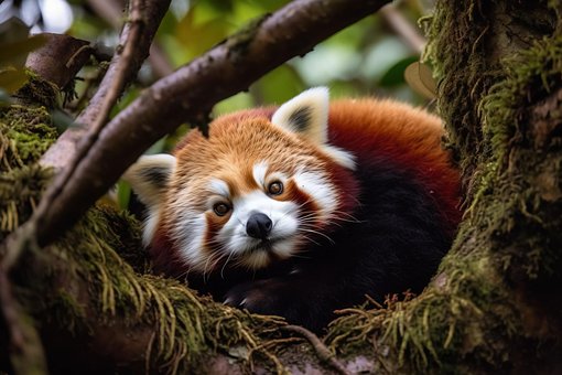 Ai Generado, Panda Rojo, Acurrucado
