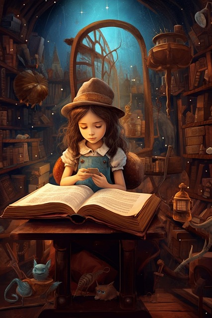Free fairy tale vintage book cover illustration