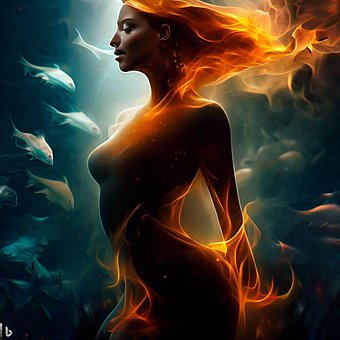 Free Woman Fire illustration and picture