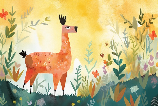 Free mud alpaca animal illustration