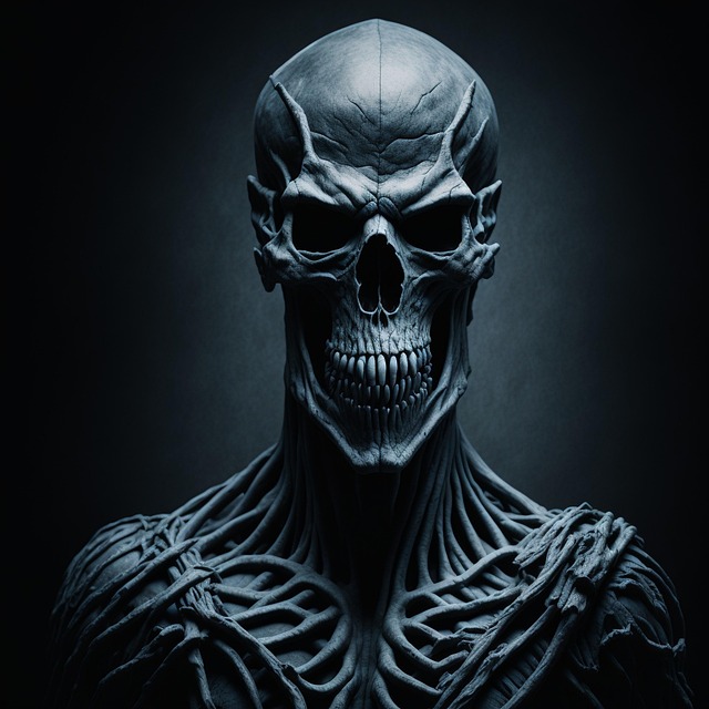 Free skeleton devil monster illustration