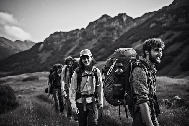 Free ai generated backpackers friends illustration
