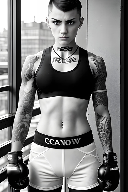 Frau, Wildfang, Boxer, Einfarbig