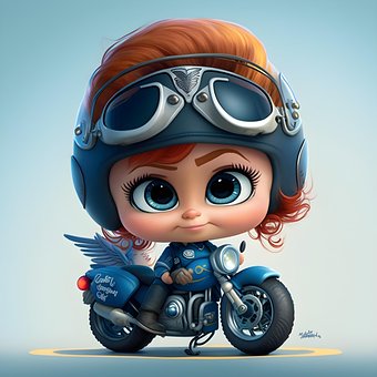 Free Doll Motorcycle illustration and picture
