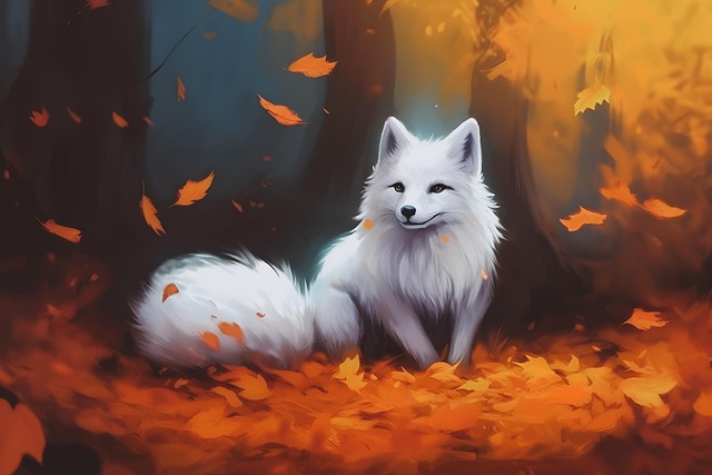 Free fox forest foliage illustration