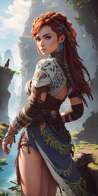 Free ai generated warrior village illustration