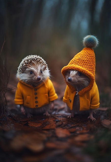 Free ai generated hedgehog hedgehog couple illustration