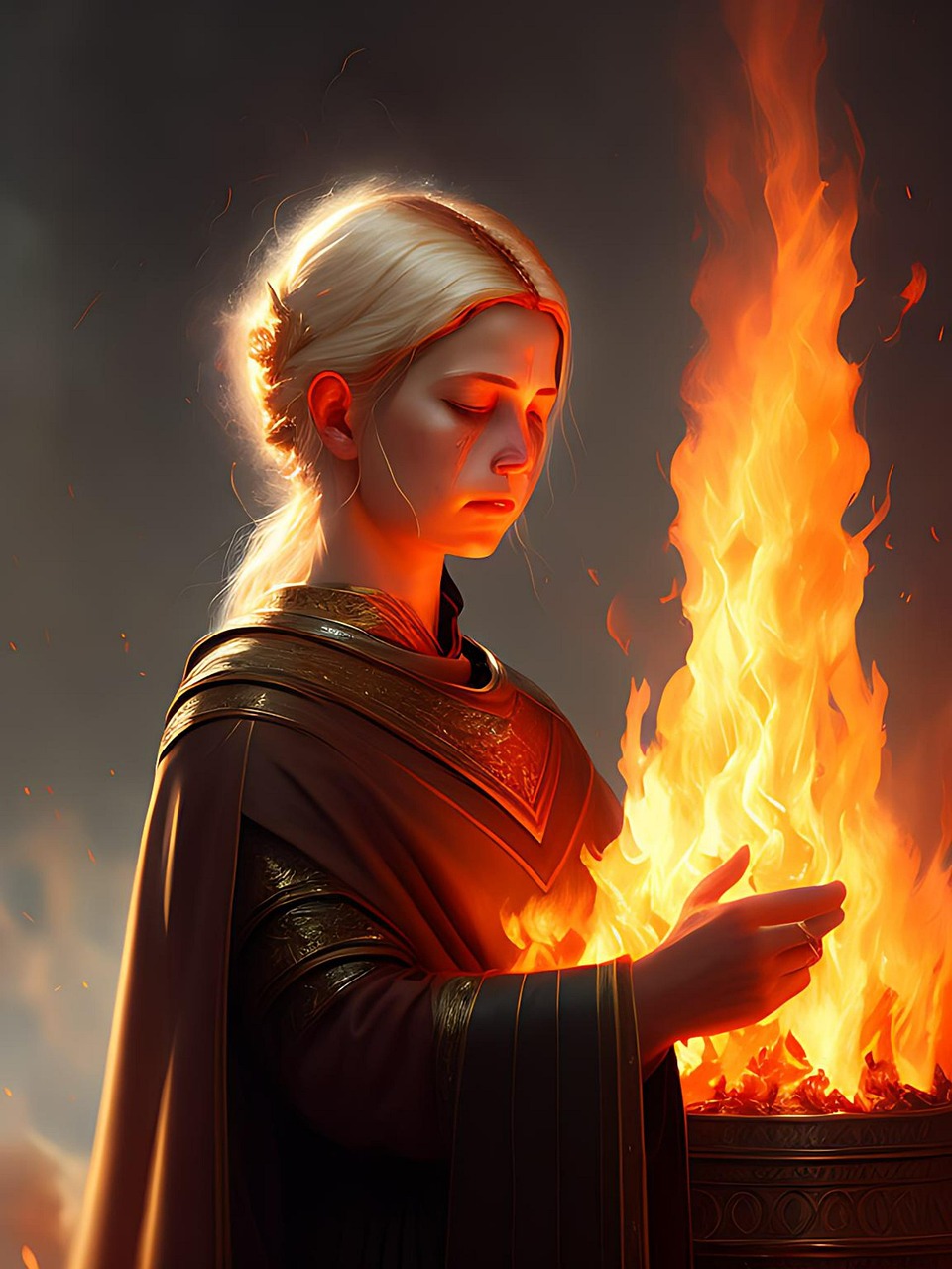 Download Saint, Fire, Prayer. RoyaltyFree Stock Illustration Image