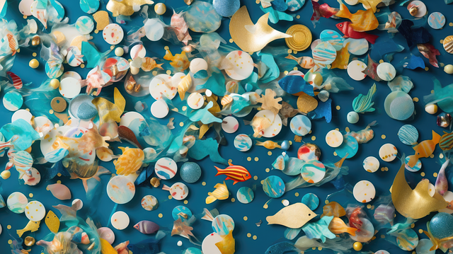 Free confetti tropical ocean themed illustration