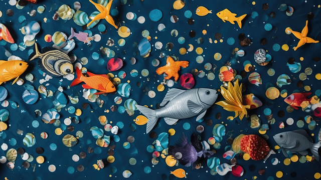 Free confetti ocean themed tropical illustration