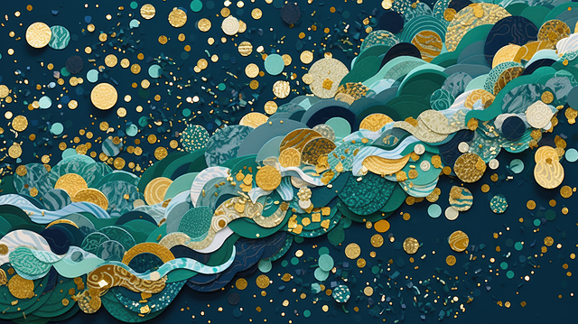 Free confetti ocean themed tropical illustration