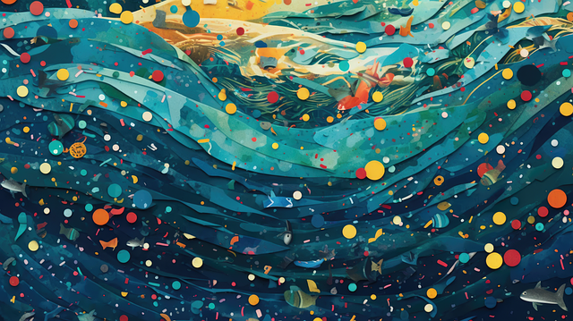 Free confetti ocean themed tropical illustration