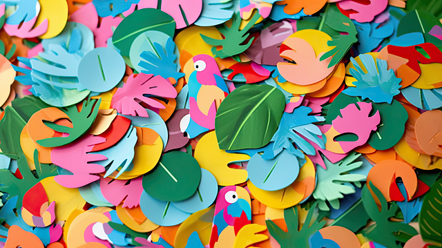 Free confetti tropical ocean themed illustration