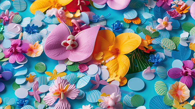 Free confetti nature floral background illustration
