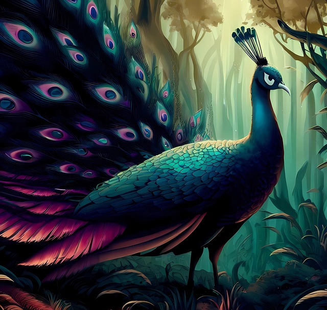 Free Animal Peacock illustration and picture