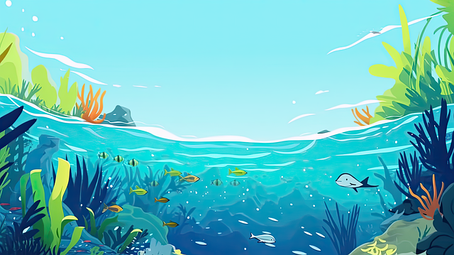 Free tropical ocean sea illustration