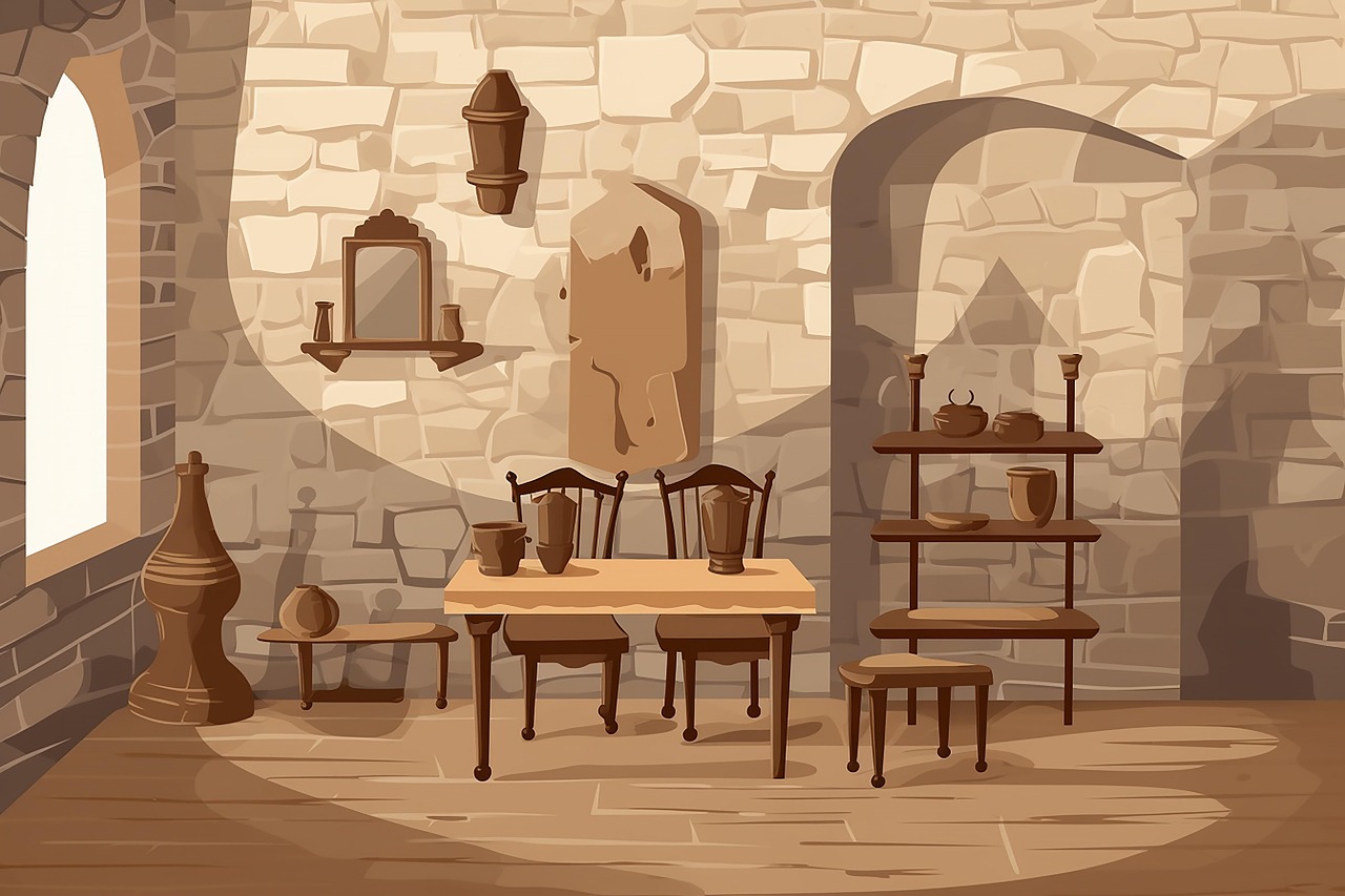 Download Living Room, Bricks, Chair. RoyaltyFree Stock Illustration