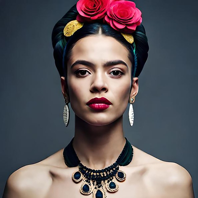 Free Womanwithflowerinthehair Frida illustration and picture