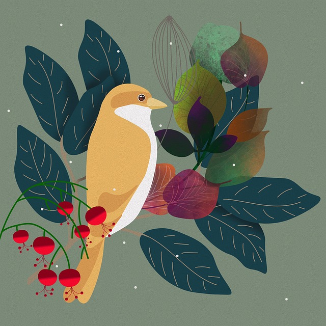 Free flowers branches leaves illustration