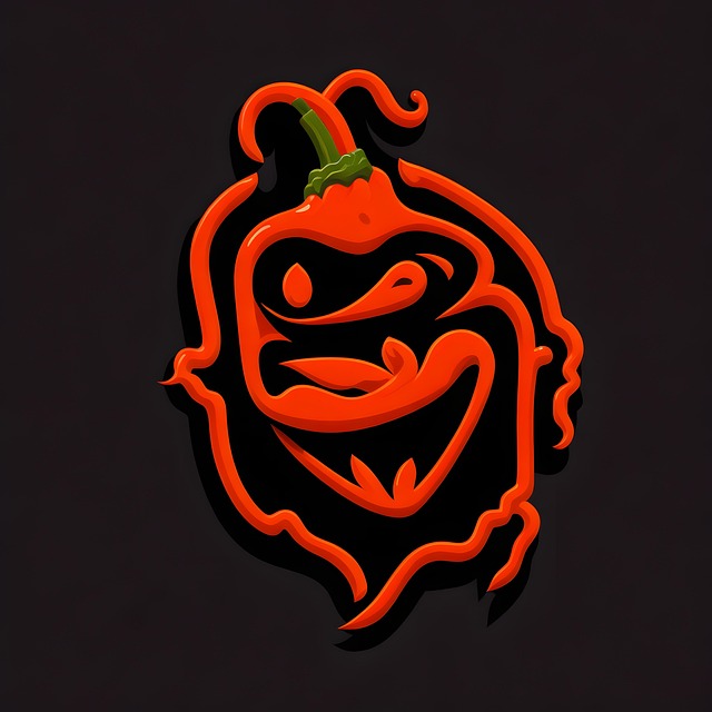 Voedsel, Spaanse Peper, Logo, Vector