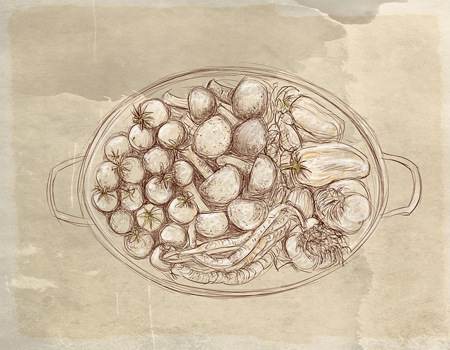 Free garlic cooking pan ingredient illustration