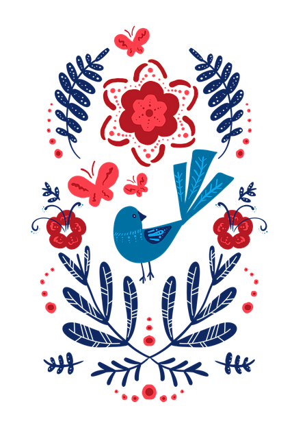 Free Bird Flower illustration and picture