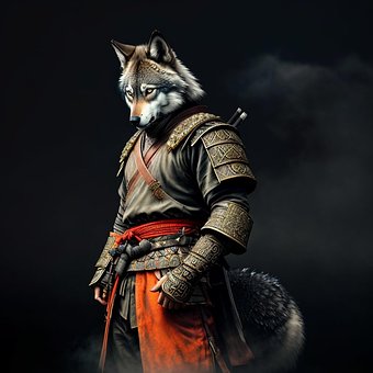 Free Wolf Samurai illustration and picture