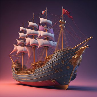 Ai Genereret, Skib, Båd, Ocean, Gengive