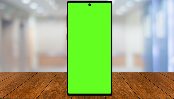 Tela Verde, Smartphone, Modelo De Célula