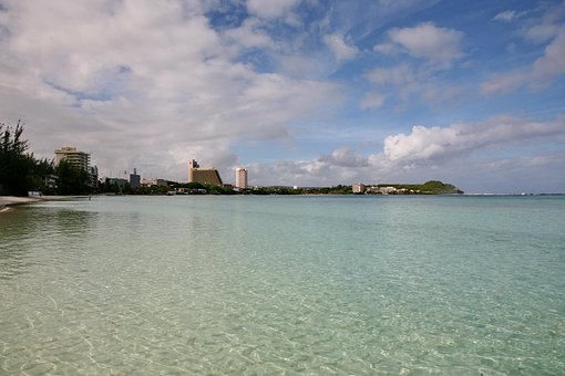 Guam, Mar, Céu, Nuvens, Limpar, Tumonbay