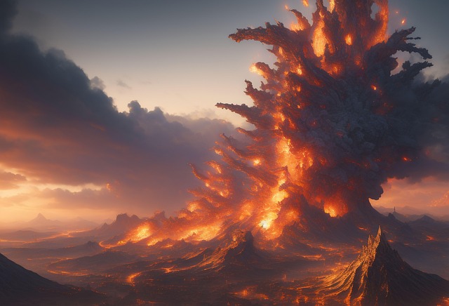 Vulkan, Hawaii, Lava, Wolke, Grau