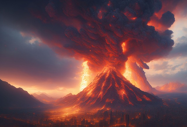Vulkan, Hawaii, Lava, Wolke, Grau