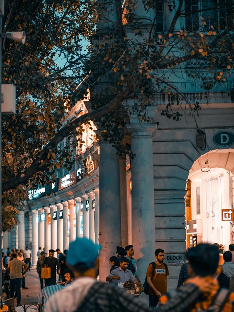 Rua, Pessoas, Noite, Árvore, Estrada
