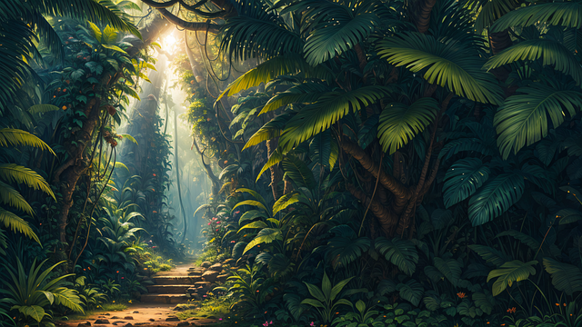 Free ai generated trees green illustration