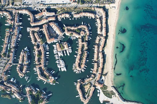 Port Grimaud, By, Bue, Frankrig, Hav