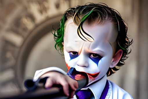 Free Joker Child ai generated image and illustration