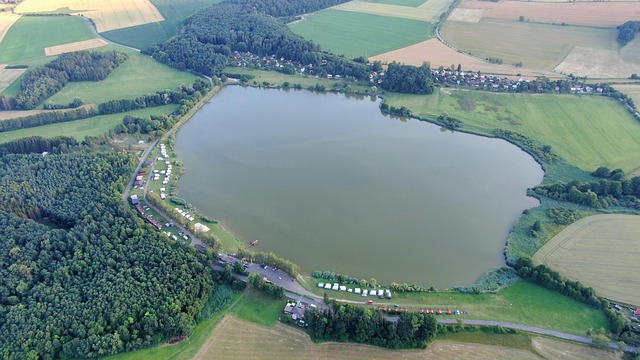Free Aerial View Pond photo and picture