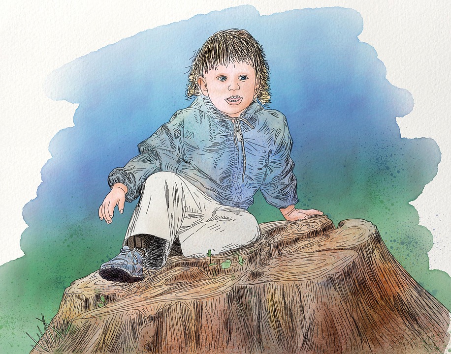 Download Boy, Stump, Sitting. Royalty-Free Stock Illustration Image ...