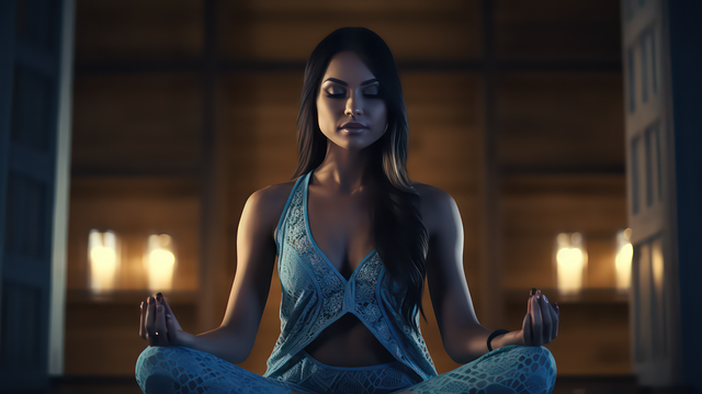Free ai generated woman woman meditating illustration